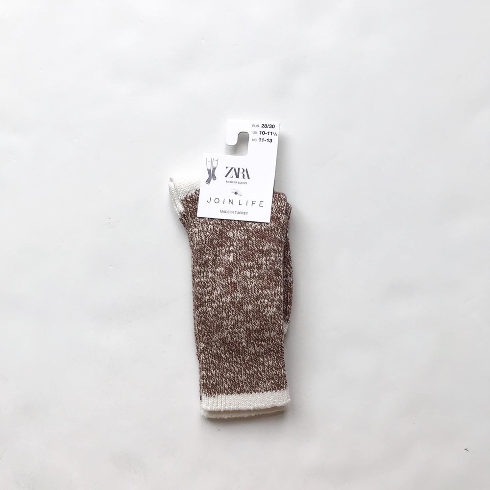 Zara NWT brown twisted socks 6-7Y